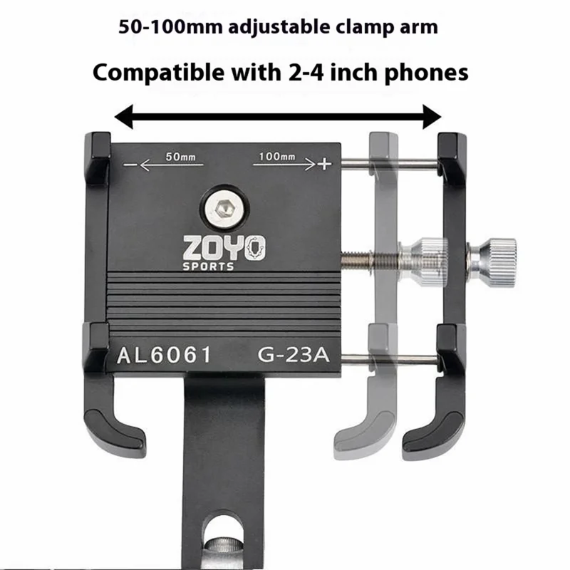 ZOYOSPORTS ZY-G23A Supporto per telefono da bicicletta da montagna Supporto per telefono da motocicletta e bicicletta elettrica in lega di alluminio rotante