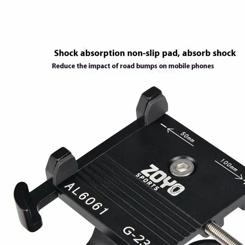 ZOYOSPORTS ZY-G23A Supporto per telefono da bicicletta da montagna Supporto per telefono da motocicletta e bicicletta elettrica in lega di alluminio rotante