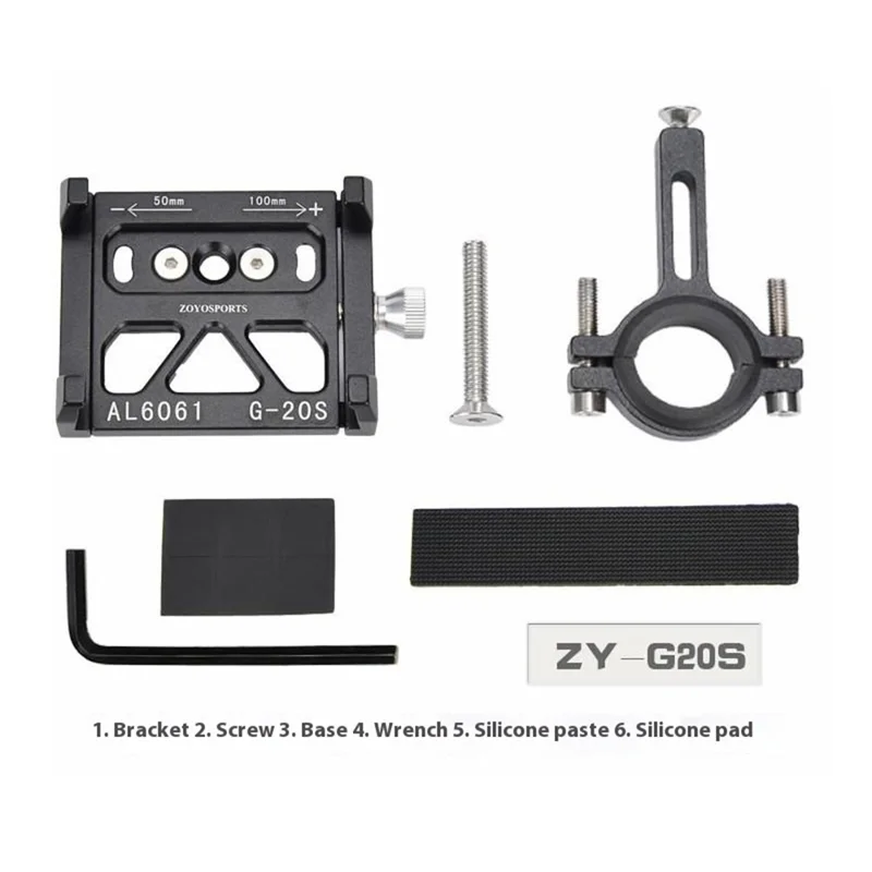 ZOYOSPORTS ZY-G20 Bike Phone Holder Motorcycle MTB Bicycle E-Bike Aluminum Alloy Navigation Stand