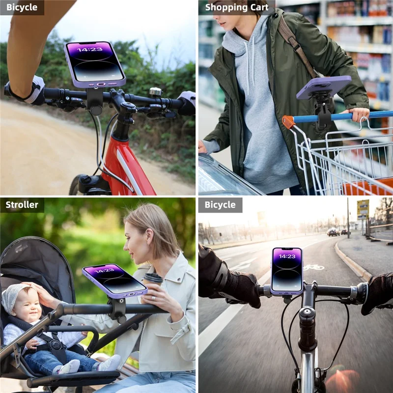 Supporto per telefono da manubrio per bicicletta HL-143M per ciclismo su strada e mountain bike, rotante, con rilascio rapido, supporto per navigazione