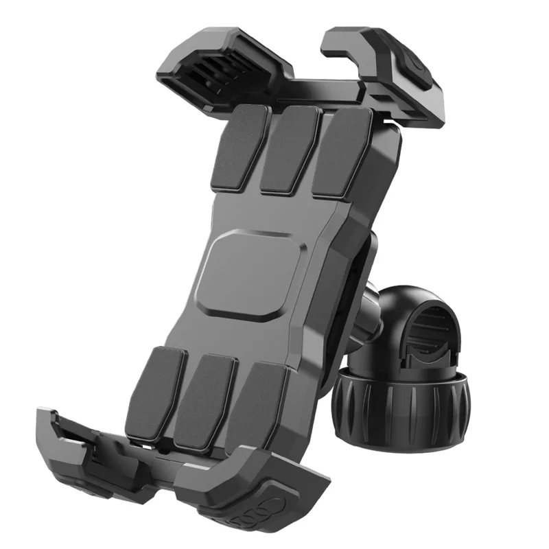 QX-25A Bicycle Handlebar Phone Mount 360 Degree Rotation Shockproof Navigation Holder for Motorcycle - Black