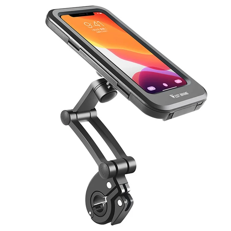 WEST BIKING YP0715057 Держатель для телефона на велосипед, водонепроницаемый, регулируемый по высоте, для мотоциклов, для езды на открытом воздухе