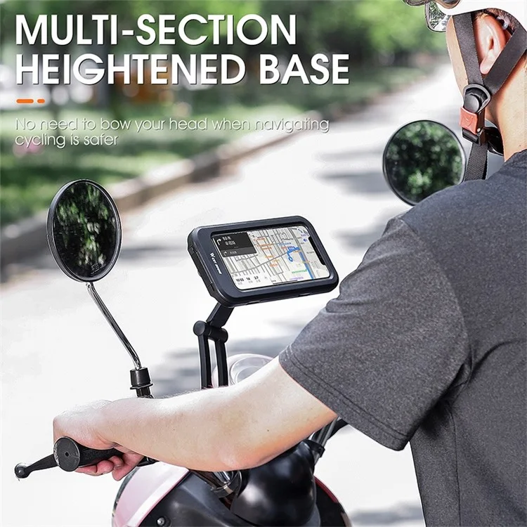 WEST BIKING YP0715057 Держатель для телефона на велосипед, водонепроницаемый, регулируемый по высоте, для мотоциклов, для езды на открытом воздухе