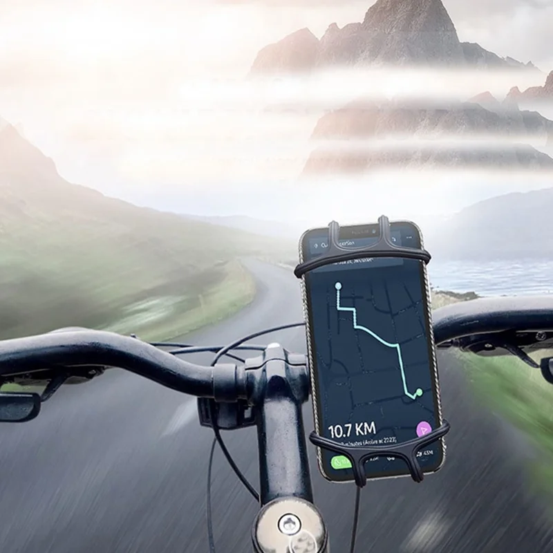 Supporto per Telefono da Bicicletta in Silicone - Supporto Universale per Smartphone da Ciclismo Esterno