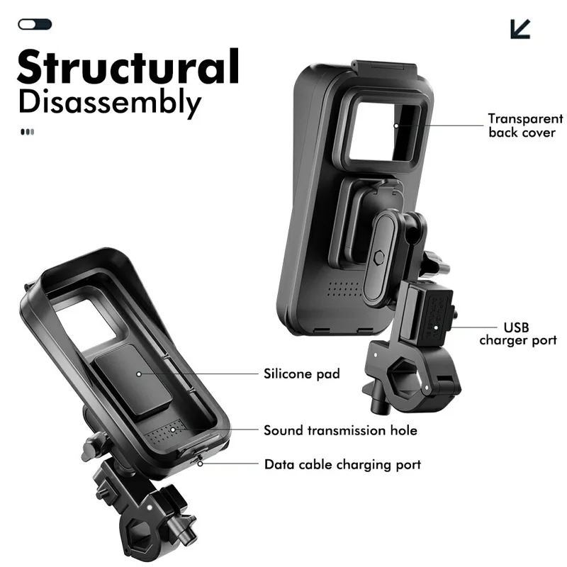 DS-MT4 Delivery Riders Motorcycle Phone Mount Waterproof Anti Fog Rotatable Bike Navigation Holder