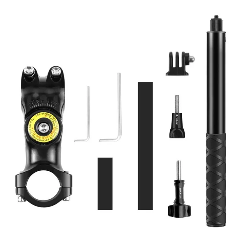 PULUZ PU817 Anti Shake Aluminum Alloy Motorcycle Bike Handlebar Mount Selfie Stick Compatible with Cameras