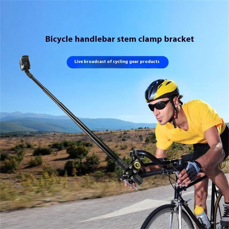 PULUZ PU817 Anti Shake Aluminum Alloy Motorcycle Bike Handlebar Mount Selfie Stick Compatible with Cameras