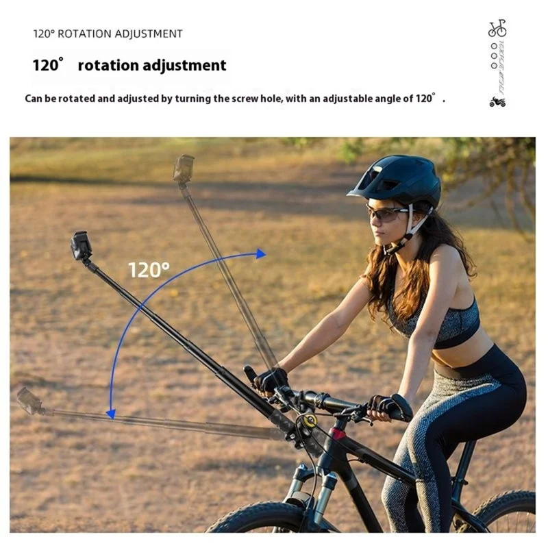 PULUZ PU817 Anti Shake Aluminum Alloy Motorcycle Bike Handlebar Mount Selfie Stick Compatible with Cameras