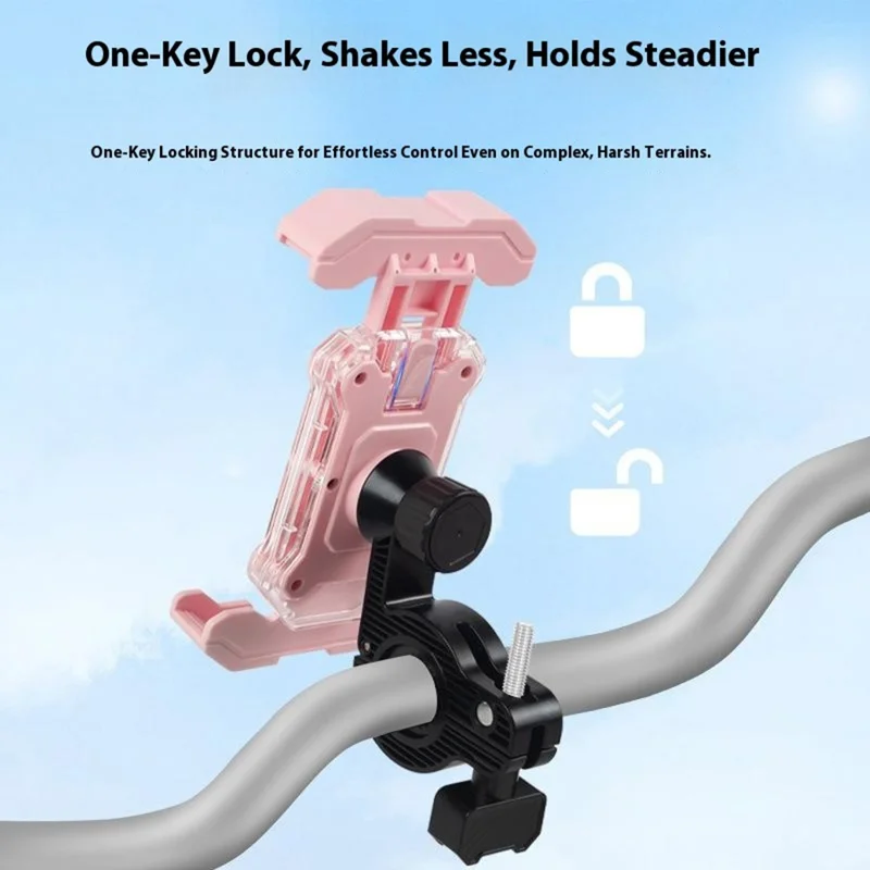 HW-KFM22 Motorcycle Bicycle Rearview Mirror Phone Mount Navigation Holder with Helmet Design Sun Rain Cover - Pink