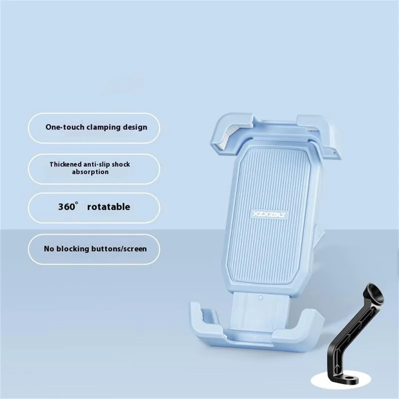 Electric Bike Bicycle MTB Bike Rearview Mirror Phone Mount 4.7-7.1 Inch Cellphone Navigation Holder - Blue