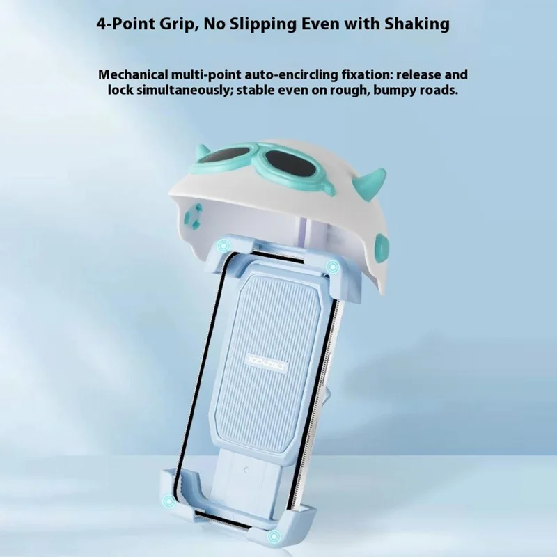 Electric Bike Bicycle MTB Bike Rearview Mirror Phone Mount 4.7-7.1 Inch Cellphone Navigation Holder - Blue
