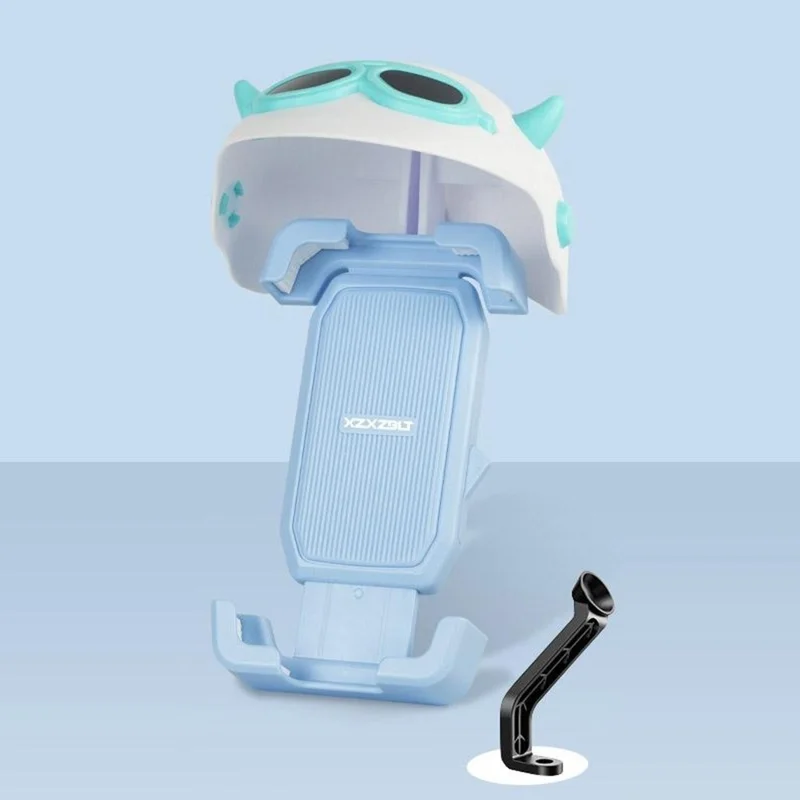 Bicicletta elettrica MTB Specchietto retrovisore Supporto per telefono 4.7-7.1 pollici Supporto per navigazione cellulare con design per casco - Blu