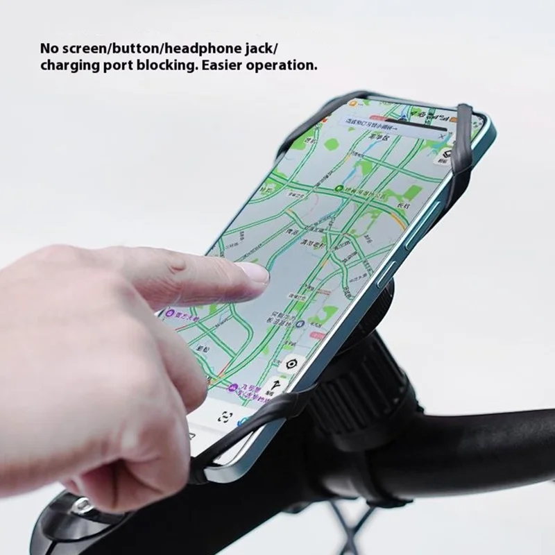 Support de téléphone pour vélo GUB P16 rotatif et amovible en silicone pour vélo, vélo électrique et scooter - Noir