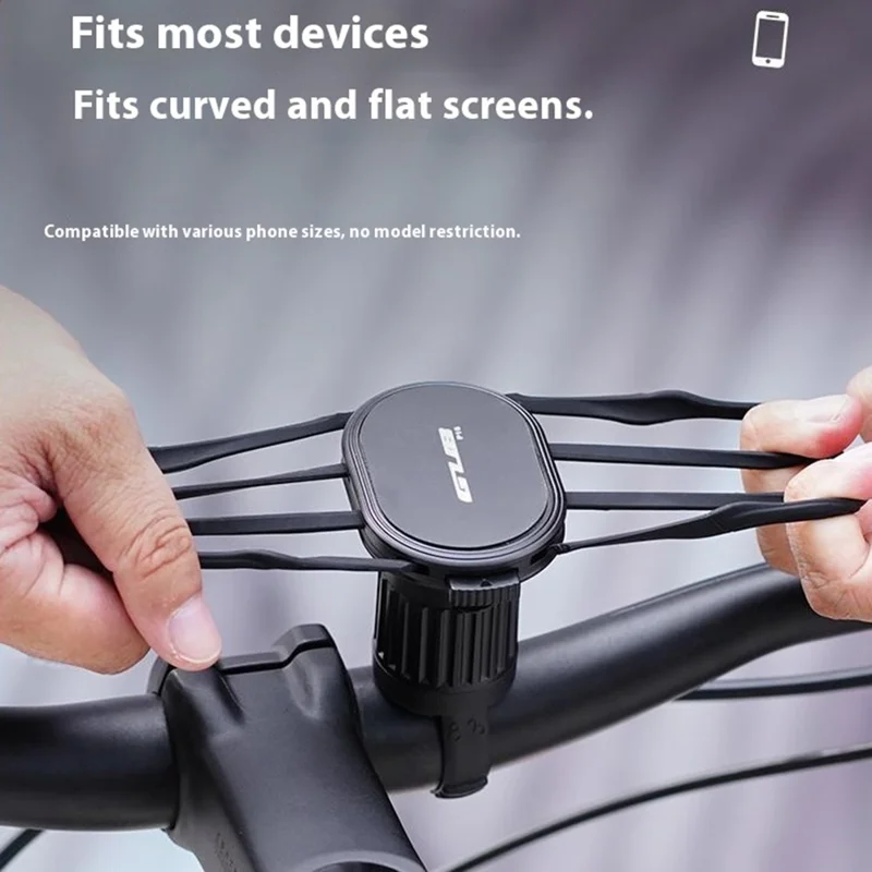 Support de téléphone pour vélo GUB P16 rotatif et amovible en silicone pour vélo, vélo électrique et scooter - Noir