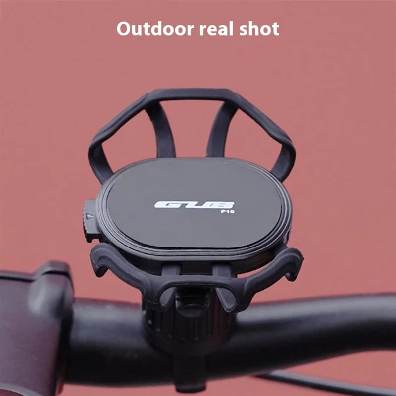 Support de téléphone pour vélo GUB P16 rotatif et amovible en silicone pour vélo, vélo électrique et scooter - Noir