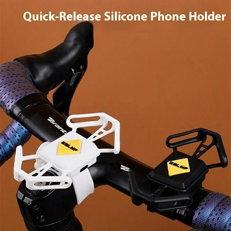 ESLNF 08CN0142 Universal Phone Mount Silicone Quick Release Handlebar Cellphone Holder for Bike Motorcycle - White