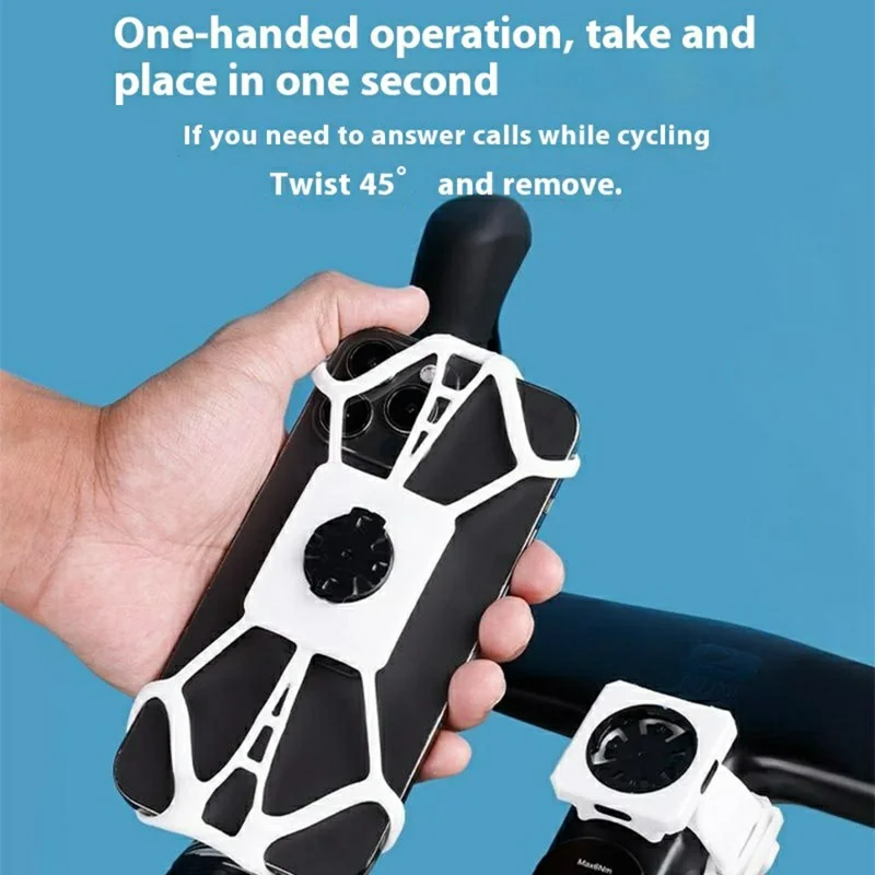 ESLNF 08CN0142 Universal Phone Mount Silicone Quick Release Handlebar Cellphone Holder for Bike Motorcycle - White