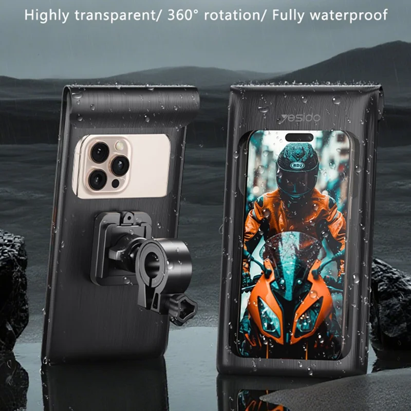 YESIDO C333 360 Degree Rotation Phone Holder Waterproof Bag for Bicycle Electric Bike Handlebar Mount