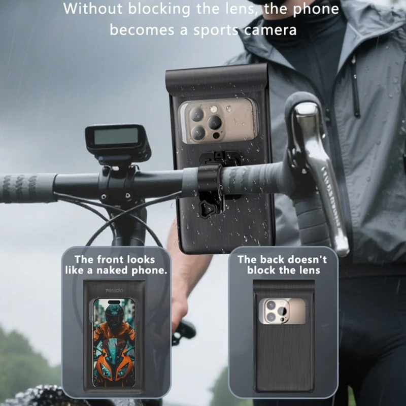 YESIDO C333 360 Degree Rotation Phone Holder Waterproof Bag for Bicycle Electric Bike Handlebar Mount