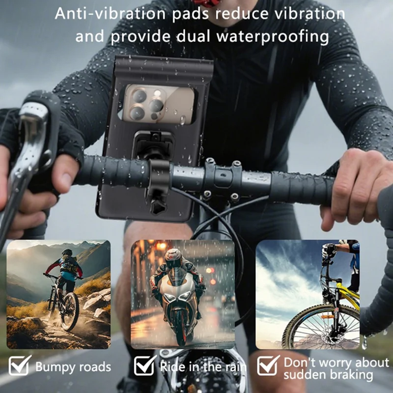 YESIDO C333 360 Degree Rotation Phone Holder Waterproof Bag for Bicycle Electric Bike Handlebar Mount