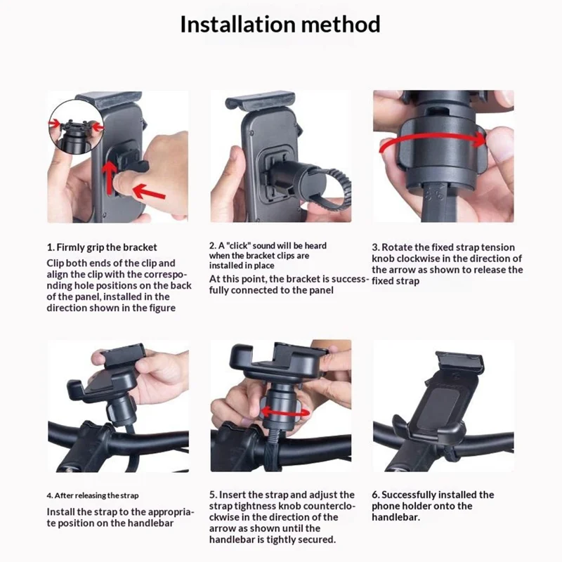GUB P18 Roteerbare telefoonhouder voor fiets / E-bike / Scooter, schokabsorberend, snelkoppelingshoudertje voor mobiele telefoon