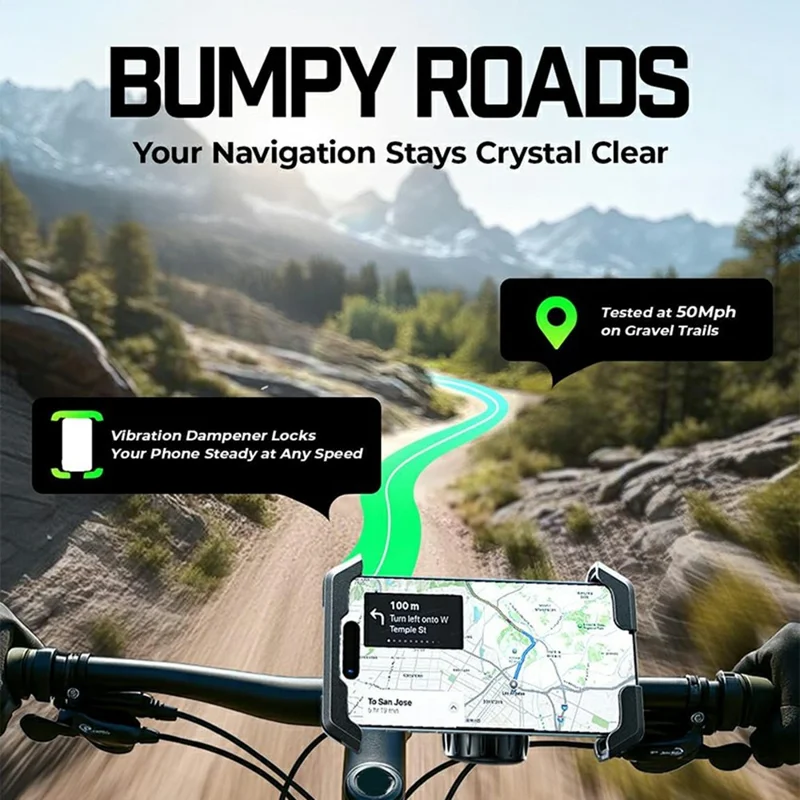LISEN A701 Bike Phone Mount Shockproof Motorcycle Handlebar Phone Holder for Bicycle Scooter