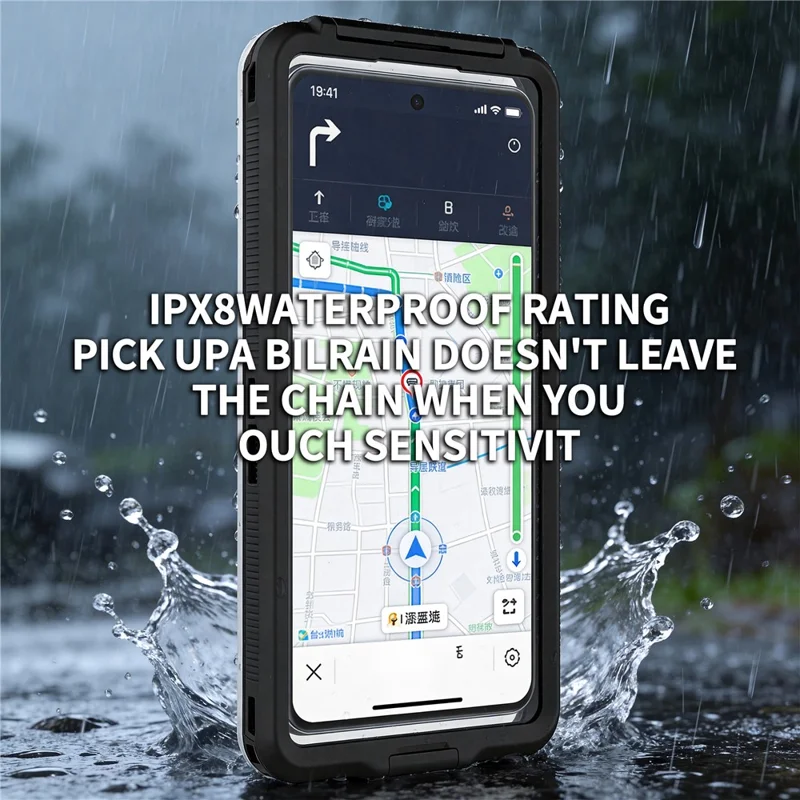 Metal Adjustable Phone Holder Magnetic Charging IPX8 Waterproof with Sunshade Cap for Motorcycle - Yellow