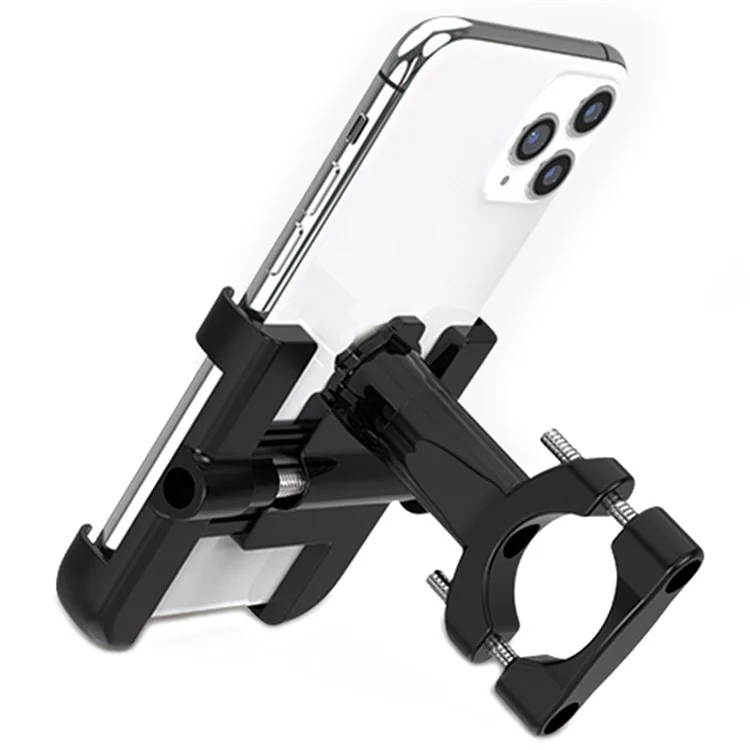 C1 Aluminum Alloy Bike Phone Holder Rotatable Bicycle Handlebar Mount Cellphone Bracket - Black