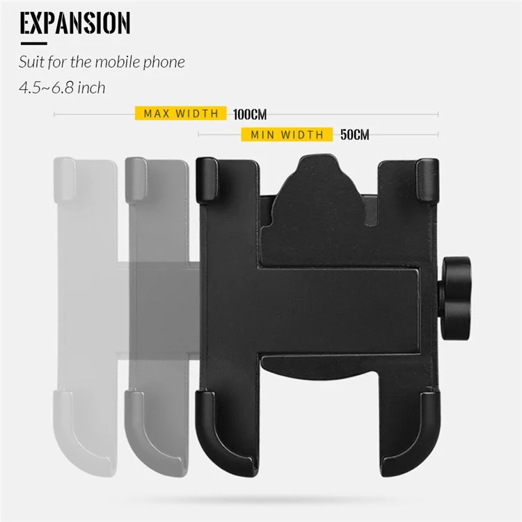 C1 Aluminum Alloy Bike Phone Holder Rotatable Bicycle Handlebar Mount Cellphone Bracket - Gold