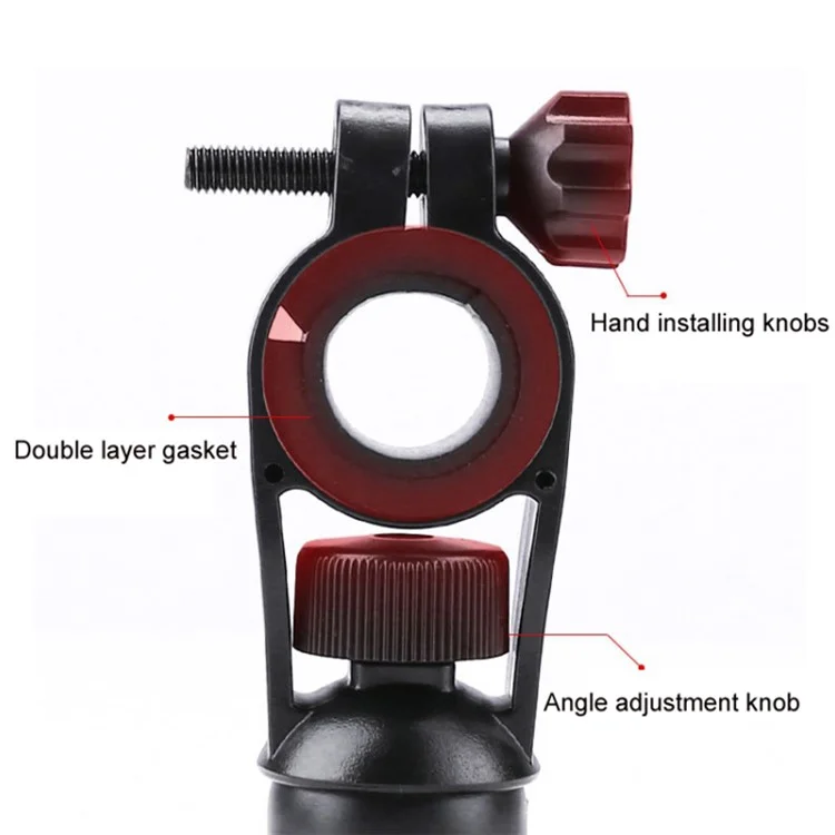 ABS+PC Phone Holder Motorcycle Bike Rearview Mirror Cellphone Mount for 4.8-6.8 inch Mobile Phones - Red