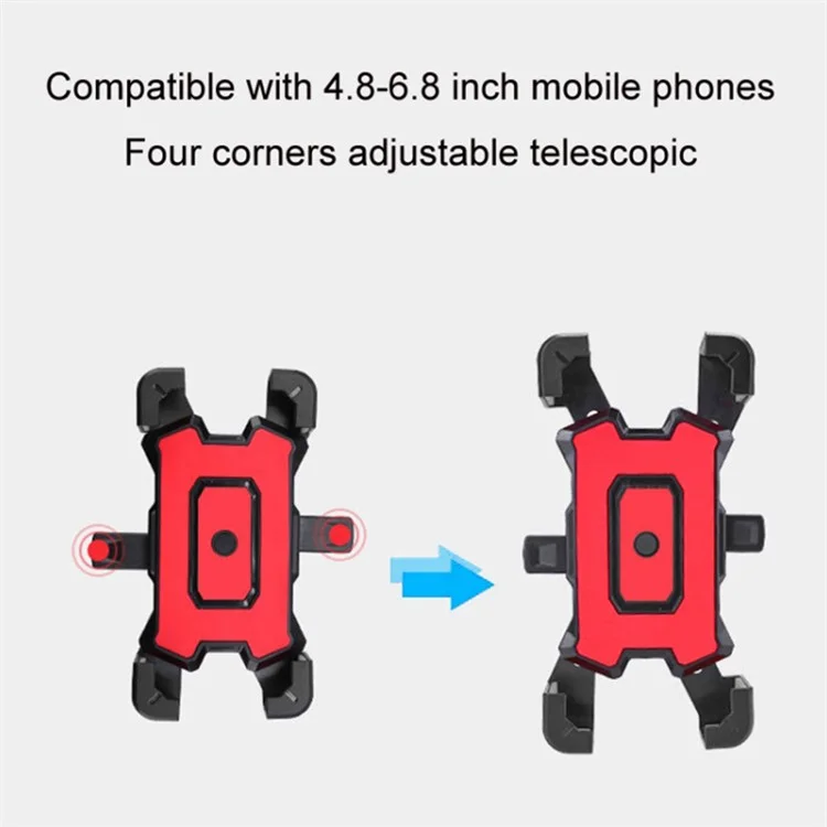 ABS+PC Phone Holder Motorcycle Bike Rearview Mirror Cellphone Mount for 4.8-6.8 inch Mobile Phones - Red