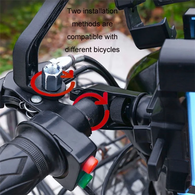 ABS+PC Phone Holder Motorcycle Bike Rearview Mirror Cellphone Mount for 4.8-6.8 inch Mobile Phones - Red