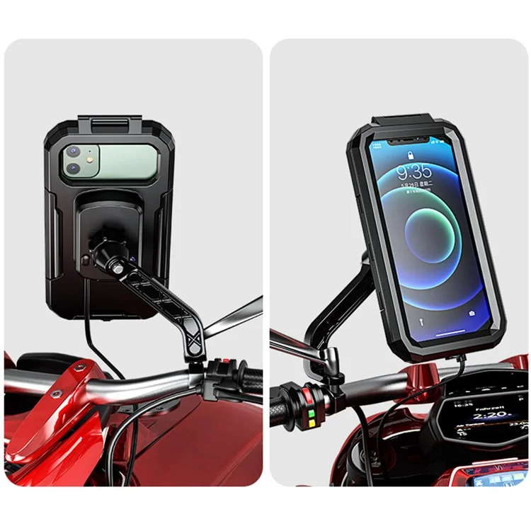 KEWIG M18L Water Resistant Bike Phone Case Touch Screen Motorcycle Rear-View Mirror Phone Holder, Size L