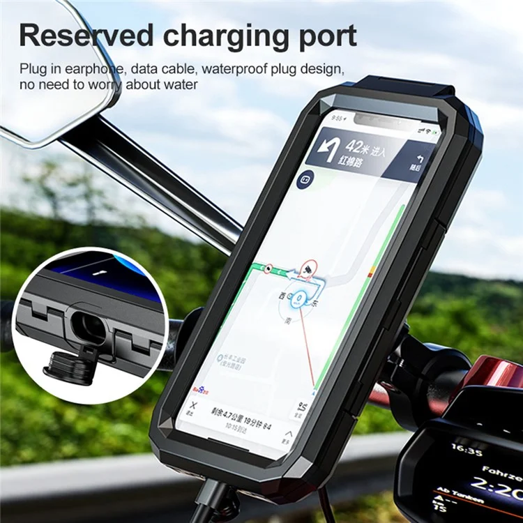 KEWIG M18L Water Resistant Bike Phone Case Touch Screen Motorcycle Rear-View Mirror Phone Holder, Size L