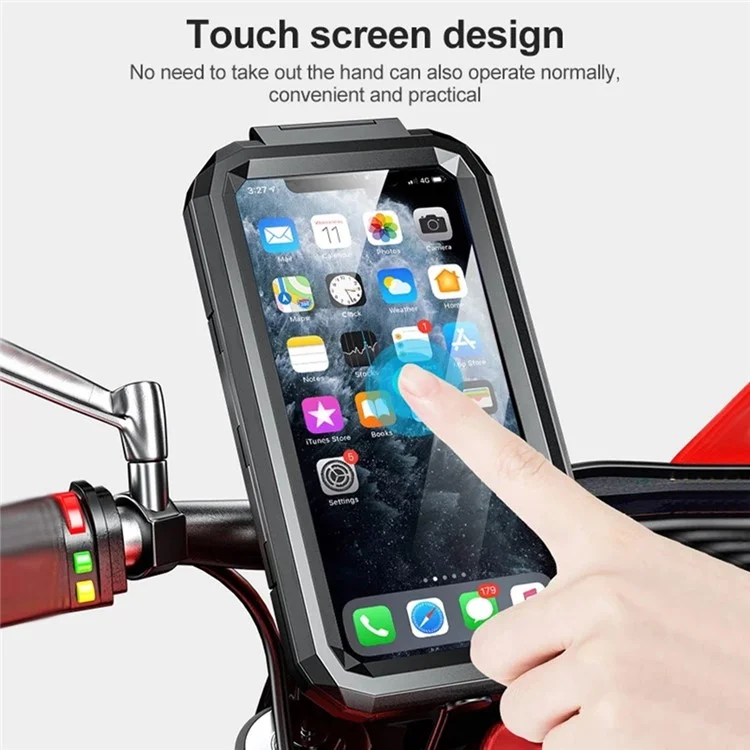 KEWIG M18L Water Resistant Bike Phone Case Touch Screen Motorcycle Rear-View Mirror Phone Holder, Size L