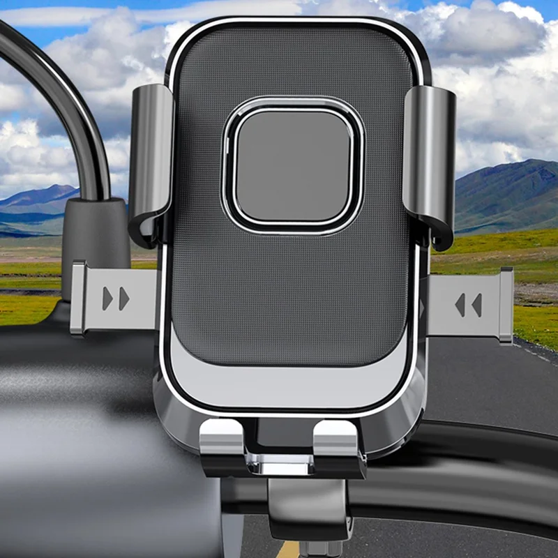 Electric Bike Motorcycle Handlebar  /  Rearview Mirror Mount Mobile Phone Holder Navigation Bracket - Handlebar Mount  /  Red