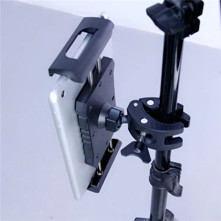 L101+M012 Bicycle Cell Phone Holder for Tablets Adjustable Clamping Clip Bracket