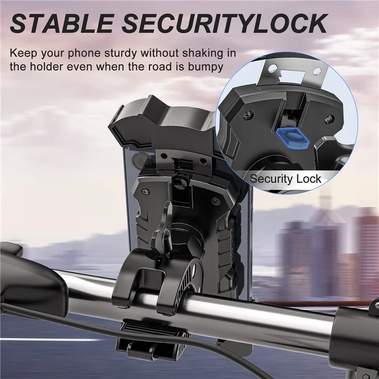 L101+M011 Bicycle Handlebar Phone Holder E-Bike Motorcycle Fixed Phone Mount for Cycling - Multi-color
