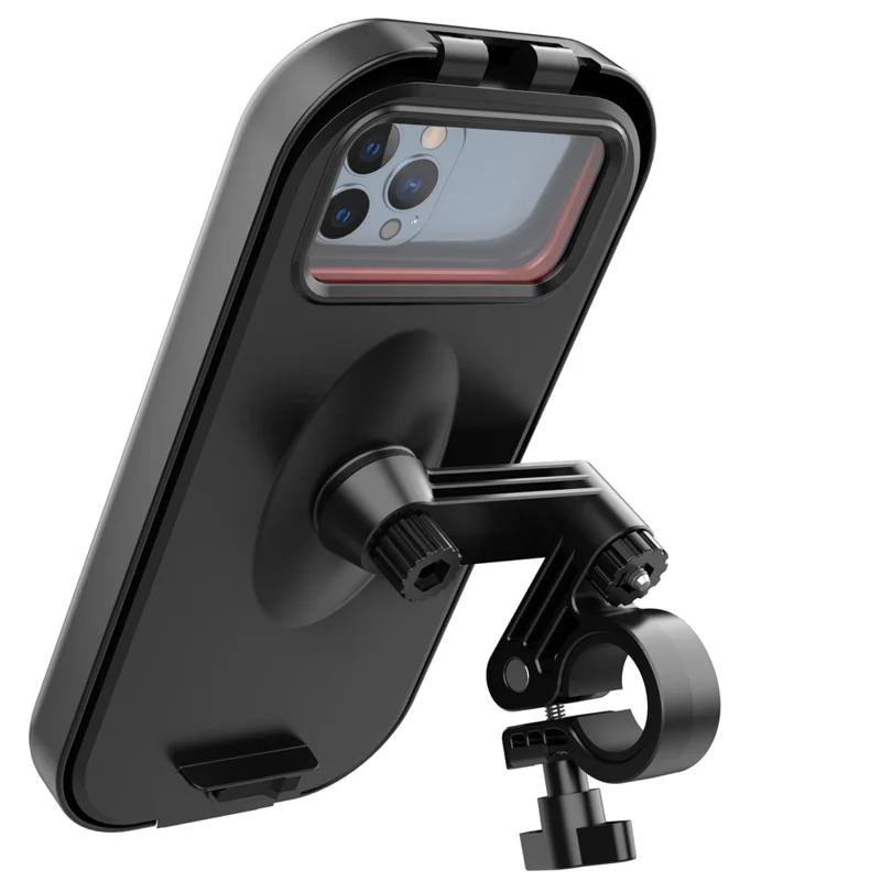 HL-159 Bike Handlebar Rotation Phone Mount Waterproof Motorcycle 4.7-6.8 Inch Phone Holder Bracket - All Black