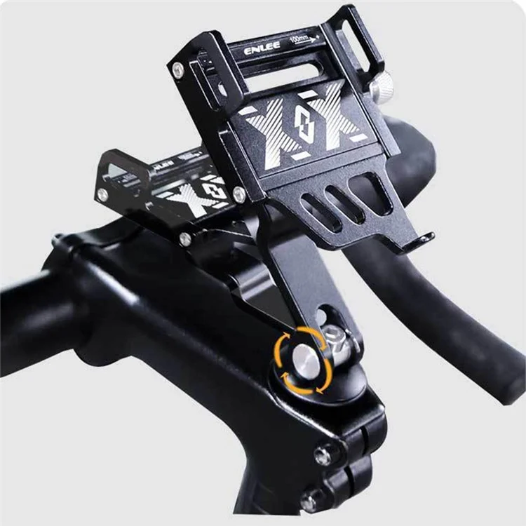 ENLEE Suporte de Telefone de Liga de Alumínio para Bicicleta (Design Rotativo) - Preto