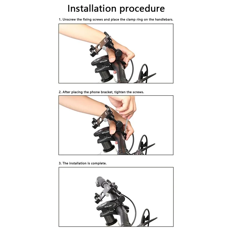 GUB PLUS 19 Adjustable Angle Aluminum Alloy Bicycle Handlebar Mount Phone Holder