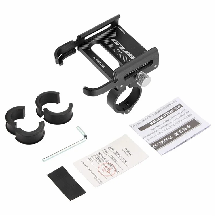 GUB P30 Aluminium-Legierungs-Telefonhalter Fahrrad Handyhalterung Fahrrad-Halterung - Schwarz