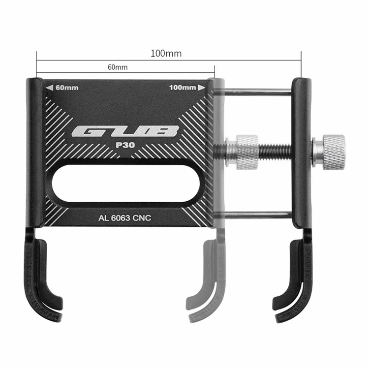 GUB P30 Aluminium-Legierungs-Telefonhalter Fahrrad Handyhalterung Fahrrad-Halterung - Schwarz