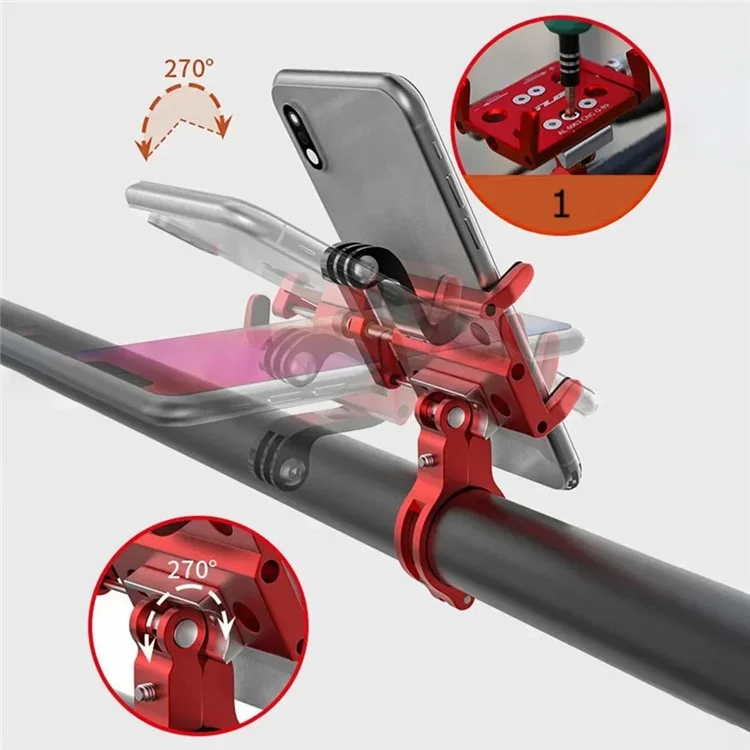 GUB G-89 Suporte de Bicicleta Elétrica para Celular, Liga de Alumínio - Vermelho