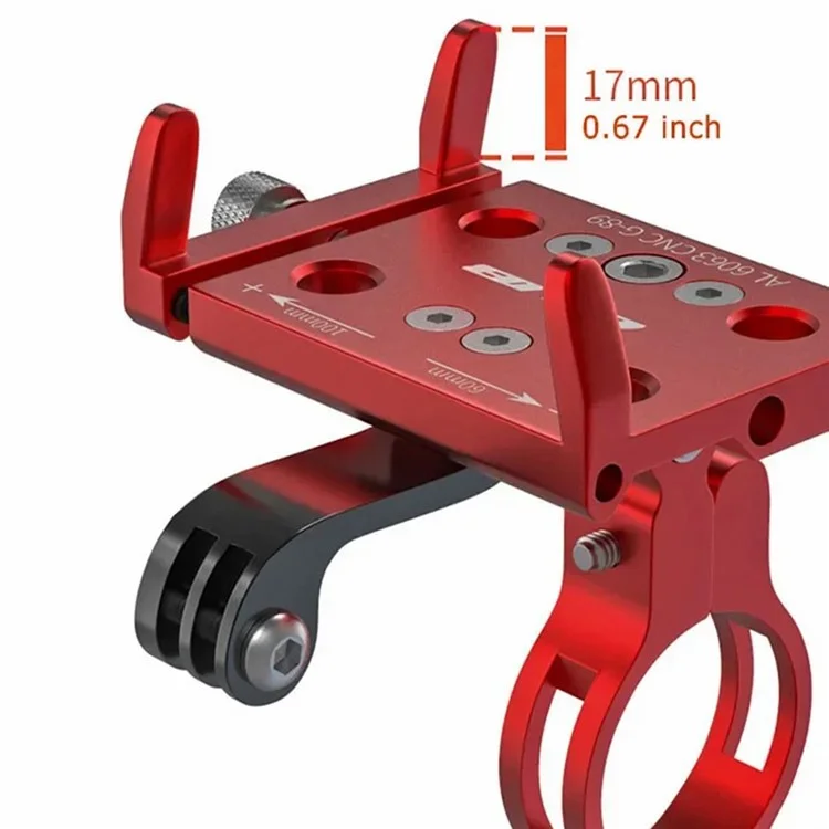 GUB G-89 Suporte de Bicicleta Elétrica para Celular, Liga de Alumínio - Vermelho
