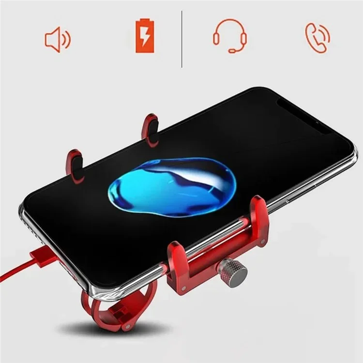 GUB G-89 Suporte de Bicicleta Elétrica para Celular, Liga de Alumínio - Vermelho