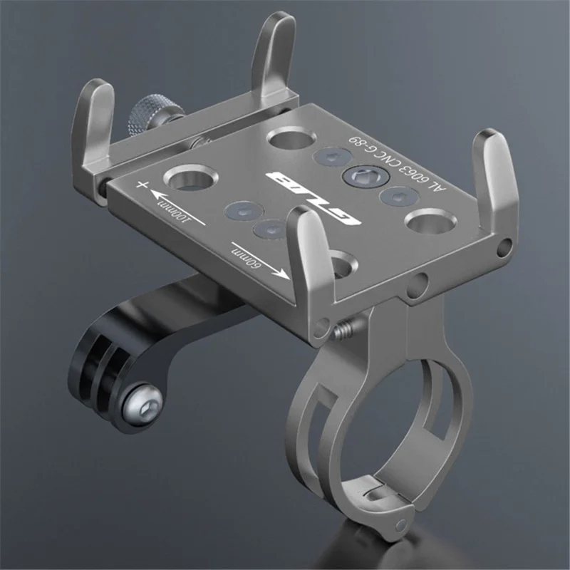 GUB G-89 Bicycle E-bike Phone Holder Aluminum Alloy Bike Handlebar Phone Bracket - Titanium