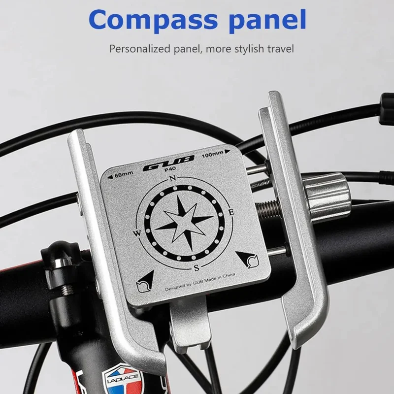 GUB P40 360 Degree Rotation Bicycle Handlebar Mount Aluminum Alloy Phone Holder Bracket - Silver