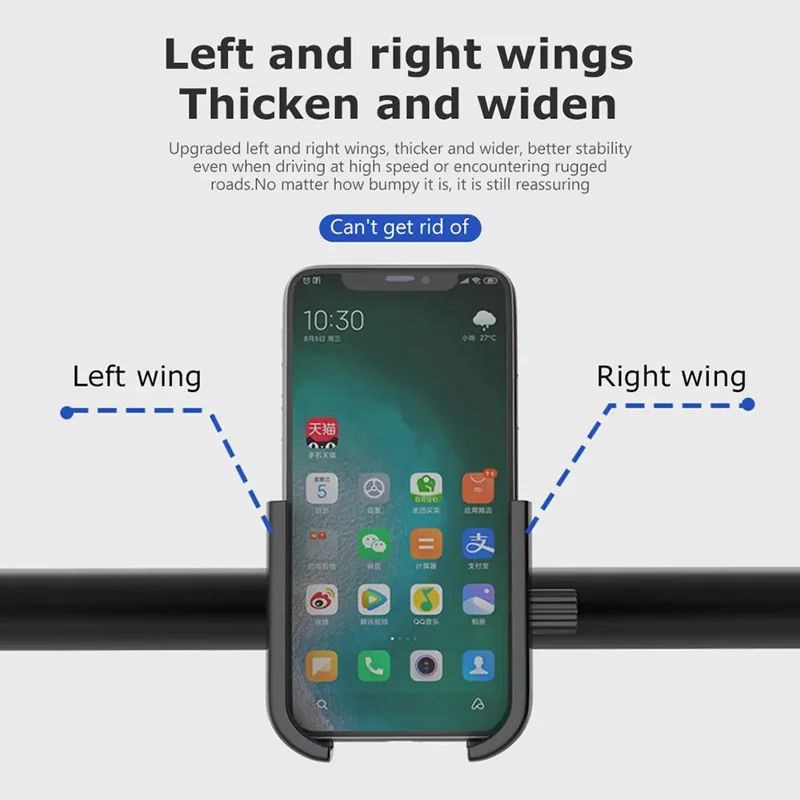 GUB P40 360 Degree Rotation Bicycle Handlebar Mount Aluminum Alloy Phone Holder Bracket - Silver