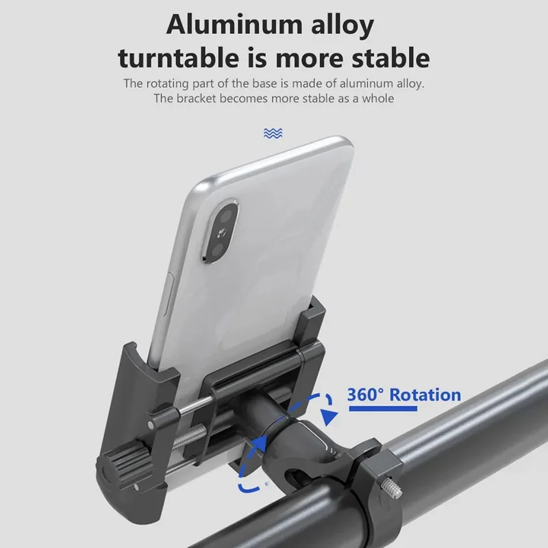 GUB P40 360 Degree Rotation Bicycle Handlebar Mount Aluminum Alloy Phone Holder Bracket - Silver